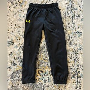 Under Armour Youth Black Joggers with Neon Yellow Logo